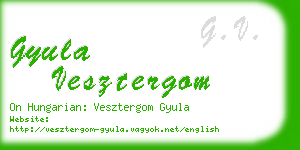 gyula vesztergom business card